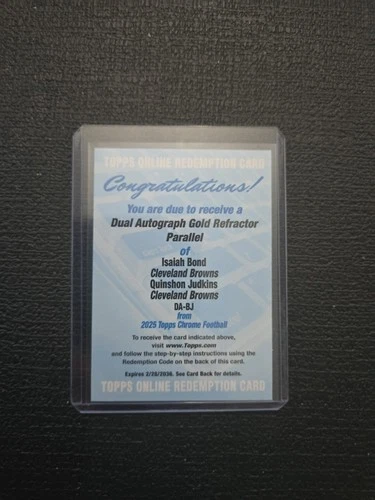 2025 Topps Chrome Quinshon Judkins/Isaiah Bond Dual Autographs (RAW)