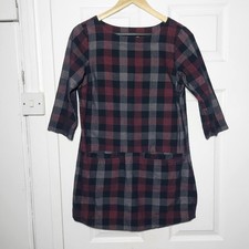 Weird fish burgundy black micro corduroy shift dress size uk 10