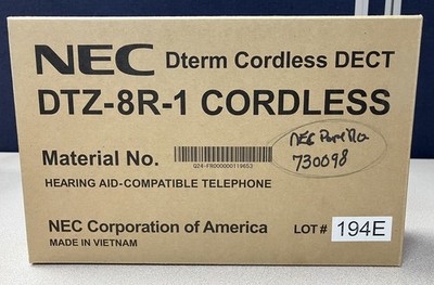 NEW NEC Dterm Cordless DECT Phone 730098 DTZ-8R-1 Hearing Aid -Compatible