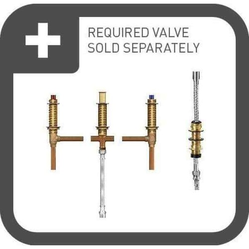 Eva 2-Handle Deck-Mount Roman Tub Faucet Trim Kit with Handshower in Brushed Nic - Picture 3 of 3