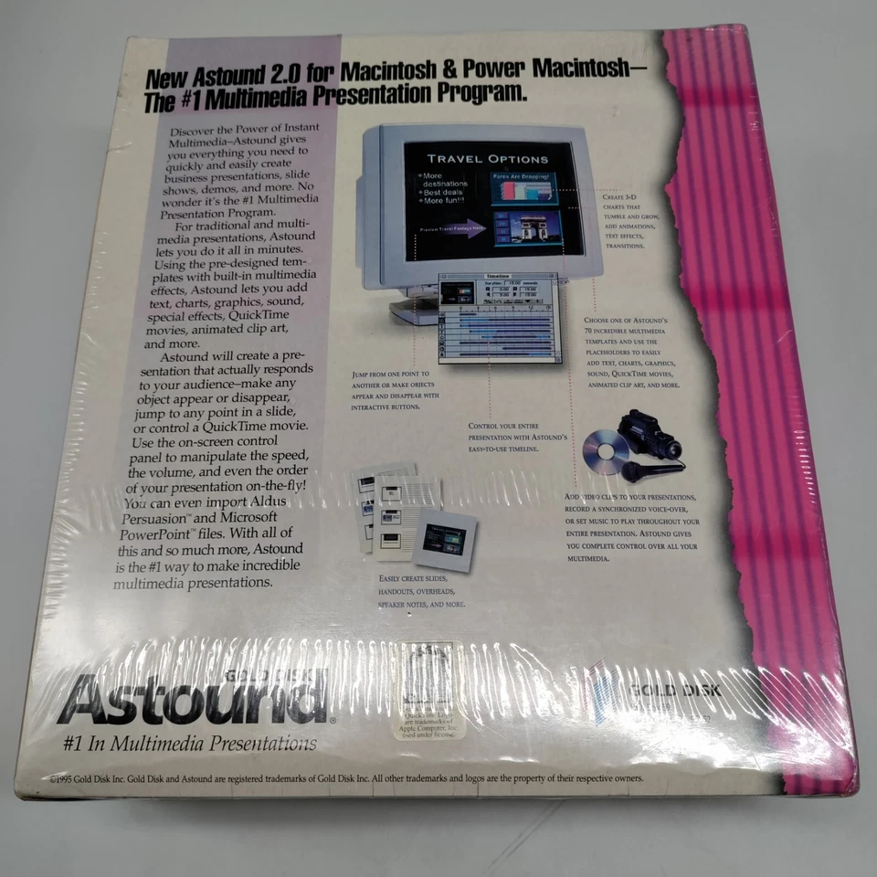 Gold Disk ASTOUND Multimedia Presentation Macintosh System  NEW SEALED!* Ver 2.0 - Image 4 of 4