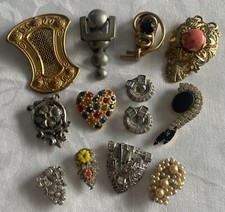 A Collection of 13 Single Vintage Antique Dress Shoe Clips D12
