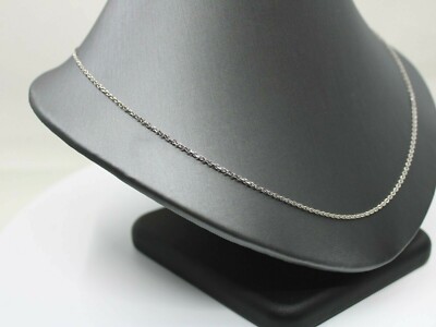14K Weißgold einfache 18 Zoll Gliederkette, massives Gold Ankerkabel minimale Kette