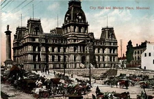 City Hall, Market Place, Montreal, Valentine & Sons' Publishing Co., Postcard