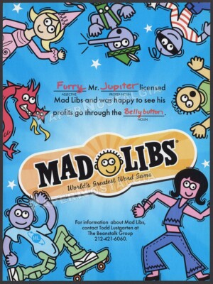 MAD LIBS - Original 2002 Trade print AD / ADVERTISEMENT / Licensing promo