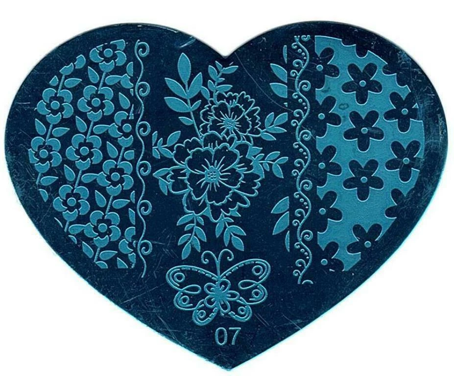 Kit raspador 10 estilos arte en uñas estampado amor corazón manicura imagen placa estampador Foto 3 de 4