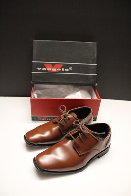 VANGELO New Kids Dress Shoes TUX-2  Cognac Size 13K  Perfect for Easter Pictures