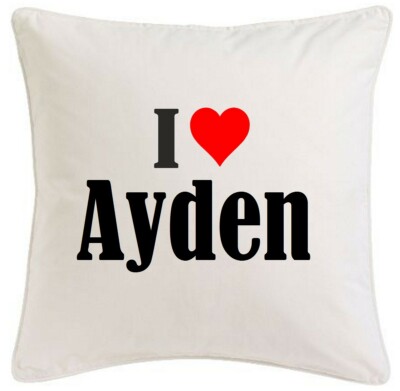 KISSENBEZUG I LOVE AYDEN 40CMX40CM AUS MIKROFASER