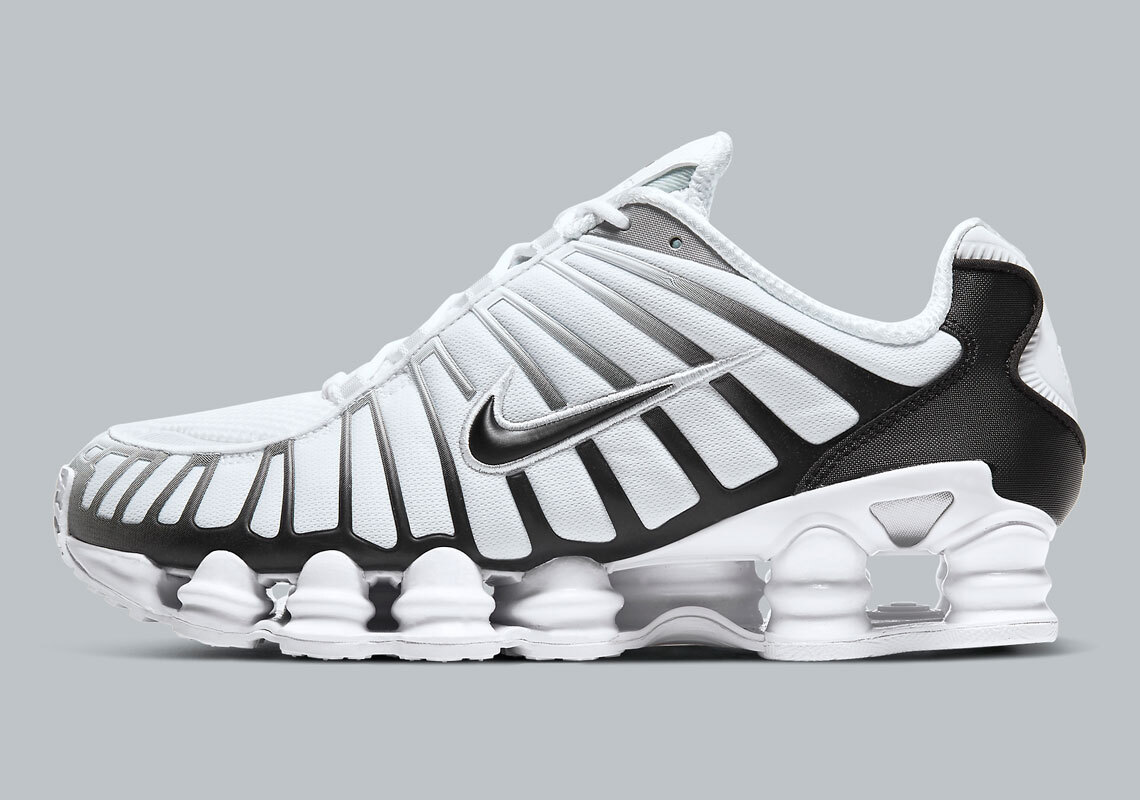 Мужские кроссовки Nike Shox TL White Black Metallic Platinum AV3595-102