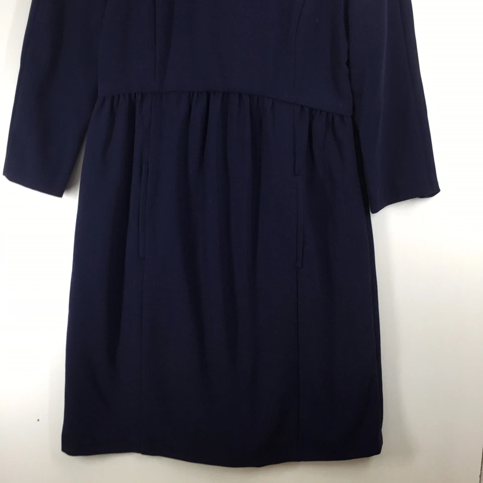 Zara основной платье девочек молодежи S синий плиссированные назад молнии Midi длинным рукавом - Изображение 3 из 4