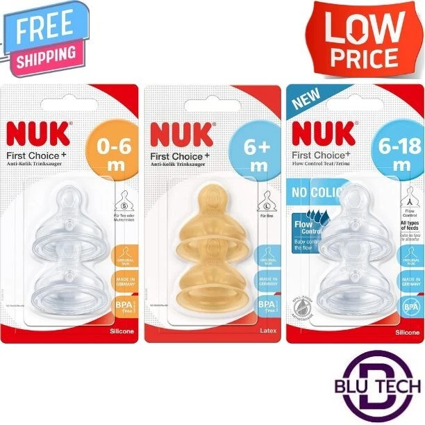 NUK First Choice+ Teats for Baby Bottles - Choose Your Type