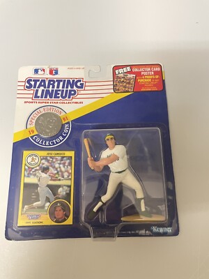 JOSE CANSECO - Oakland A's Kenner Starting Lineup SLU MLB 1991 Figure Coin Card