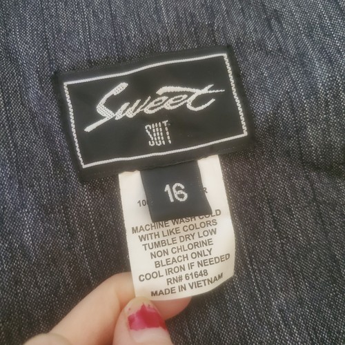 Talla 16 De Colección Sweet Brand Gris Oscuro Plisado Falda Corta, Conjunto de Chaqueta Elegante Lindo - Imagen 18 de 19