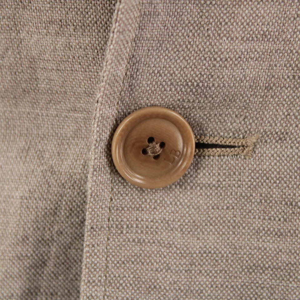 Abrigo Deportivo Luciano Barbera Nuevo con Etiquetas Lino Doble Pecho Talla 50 (40 EE. UU.) en Beige Foto 2 de 4