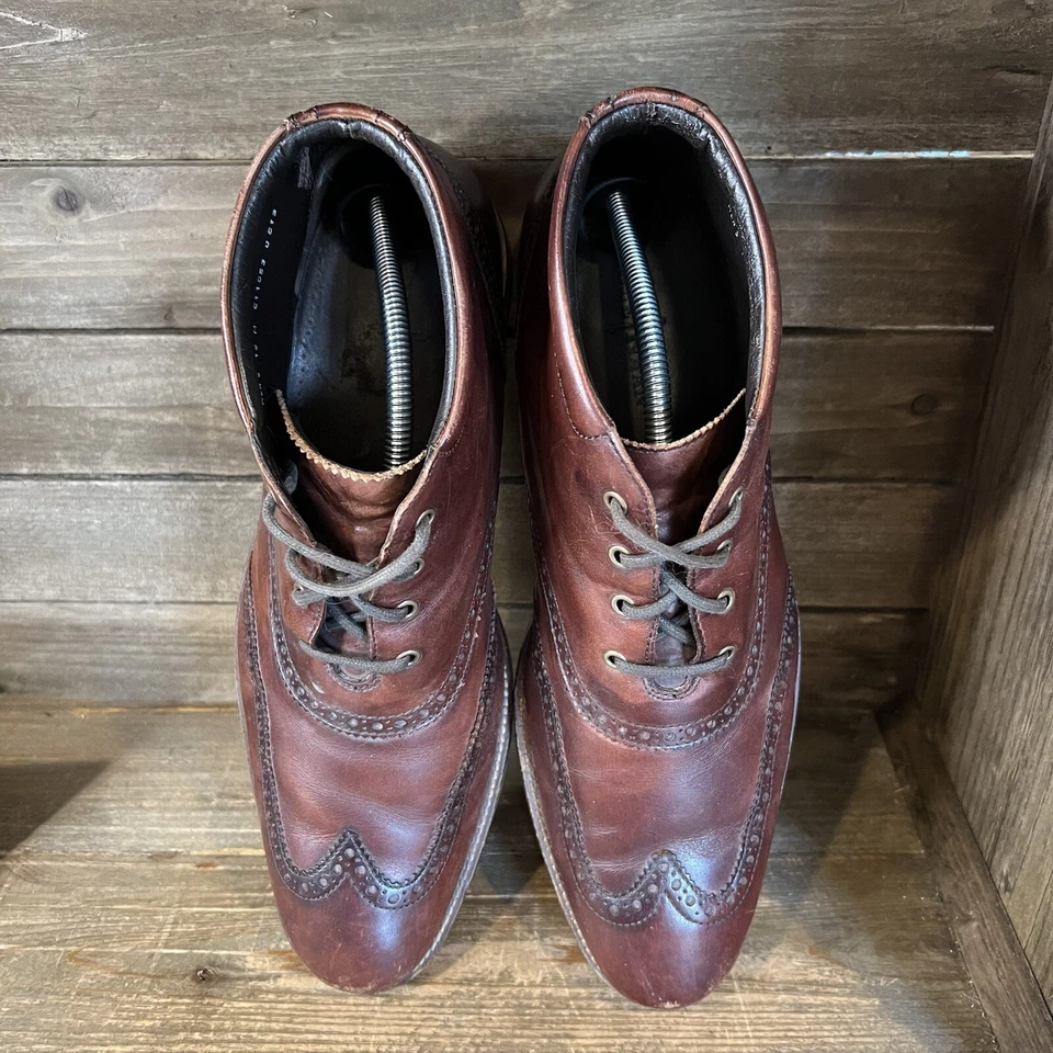 Mens Cole Haan Liam Chukka II Brown Leather Wingtip Ankle Boots Size 12 M GUC - Image 3 of 4