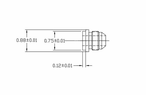 AN8, 8 AN MALE BILLET 6061T6 ALUMINUM WELD ON / WELD IN FITTING BUNG QTY:1 - Picture 3 of 4