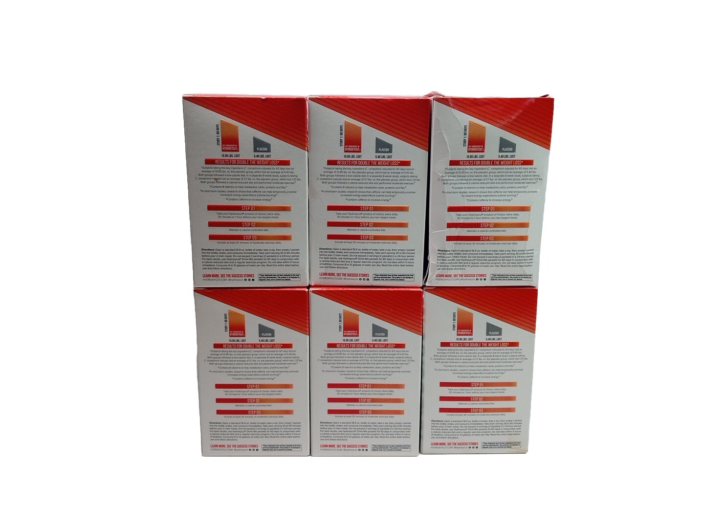 6 HydroxyCut Weight Loss Drink Mix Lemonade 135mg Caffeine 21 Packets