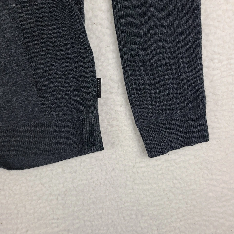 Ted Baker Sweater Mens 5 Dark Gray Crewneck Sweatshirt Cotton Polyester - Image 2 of 4