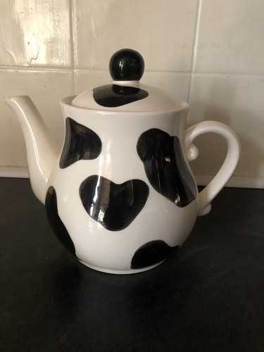 8 Pc Cow Teapot Set Mugs,saucers,milk Jug, Sugar Bowl & Tray Ceramic Full Size - Picture 10 of 18
