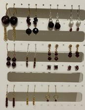 Garnet, Jan/Aquarius Birthstone Earrings on 925 Silver, Gold or RG Vermeil