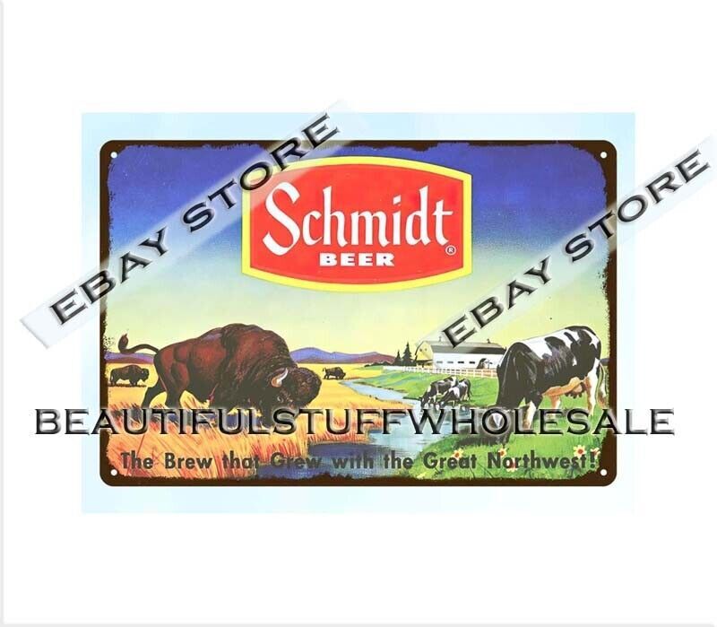 Vintage Beer Bison Bar Tin Sign for Home Kitchen or Coffee House Decor