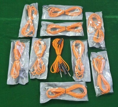 10pc Laparoscopic Bipolar Cable Orange Reusable Endoscopy Surgical Instruments