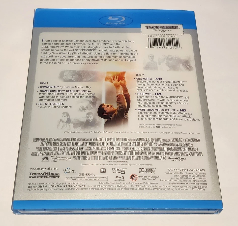 Transformers 2 Disc Special Edition (Blu-ray, 2008) - Image 2 of 2