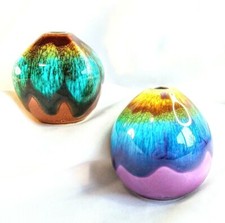 Set of 2 Mini Hand Crafted Pottery Vases