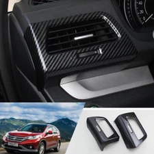 For Honda CRV CR-V 2012-2016 Carbon Fiber Console AC L&R Air Outlet Vent Trim