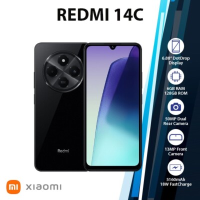【新品】xiaomi Redmi 14C Xiaomi Redmi 14C Android Cell Phone (Black/6GB+128GB/Dual