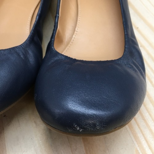 J.Crew Shoes Womens 11 Ballet Flat Blue Leather Slip On Round Toe Casual Low Top - Picture 5 of 18