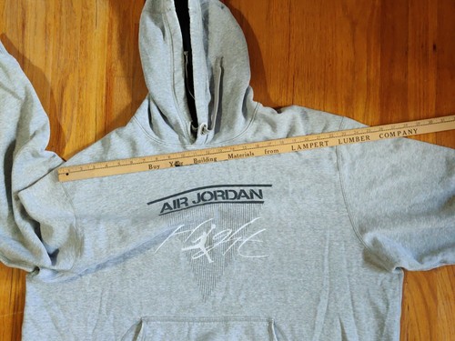 Nike Air Jordan Adult 3XL Gray Jumpman Pullover Hoodie Mens Thrashed 90s style - Picture 11 of 11