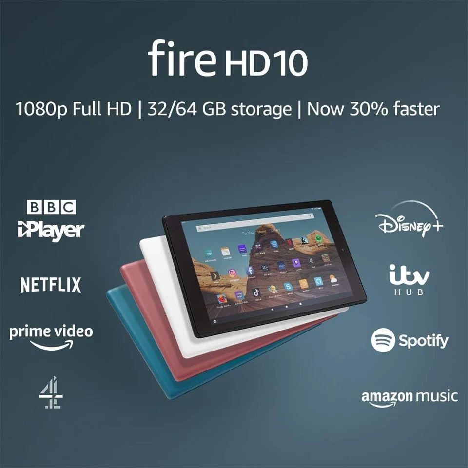 Amazon Fire HD 10 tablet 10.1" 1080p Full HD 32 GB (9th Gen.) with Ads UK Stock