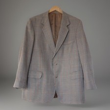 Blazer Magee Hansfords Chichester tweed uomo 42 marrone pied de poule giacca lana