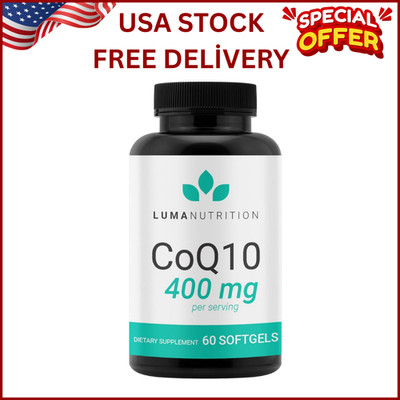 Luma Nutrition CoQ10 400mg Softgels, Premium Coenzyme Q10 Supplement 60 Count