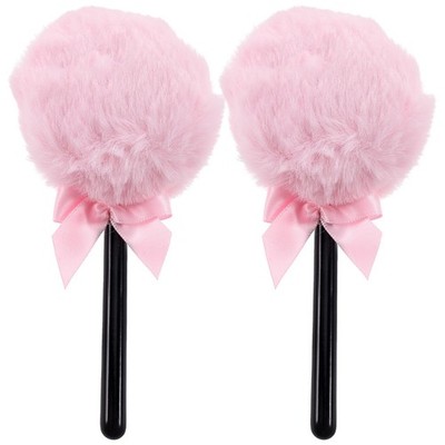 KALLORY 2pcs Lollipop Powder Puff Under Eyes Fluffy Loose Body Puffs Cosmetic Ma