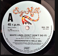 GRANDMASTER & MELLE MEL - WHITE LINES - 12" VINYL RECORD - 80S 90S HIPHOP DJ
