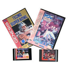 Sega Genesis Lot 2 Tecmo Super Bowl & NFL Football '94 In Box Incomplete Preowne