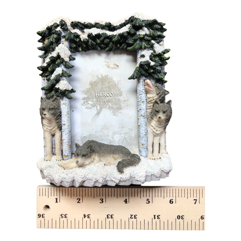 3D-поднятая керамическая рама для картины 3,5x5 с воющим волком деревенская хижина деревенский стиль кантри - Изображение 3 из 4