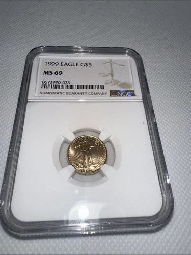 1999 $5 Gold 1/10 oz American Eagle NGC MS69