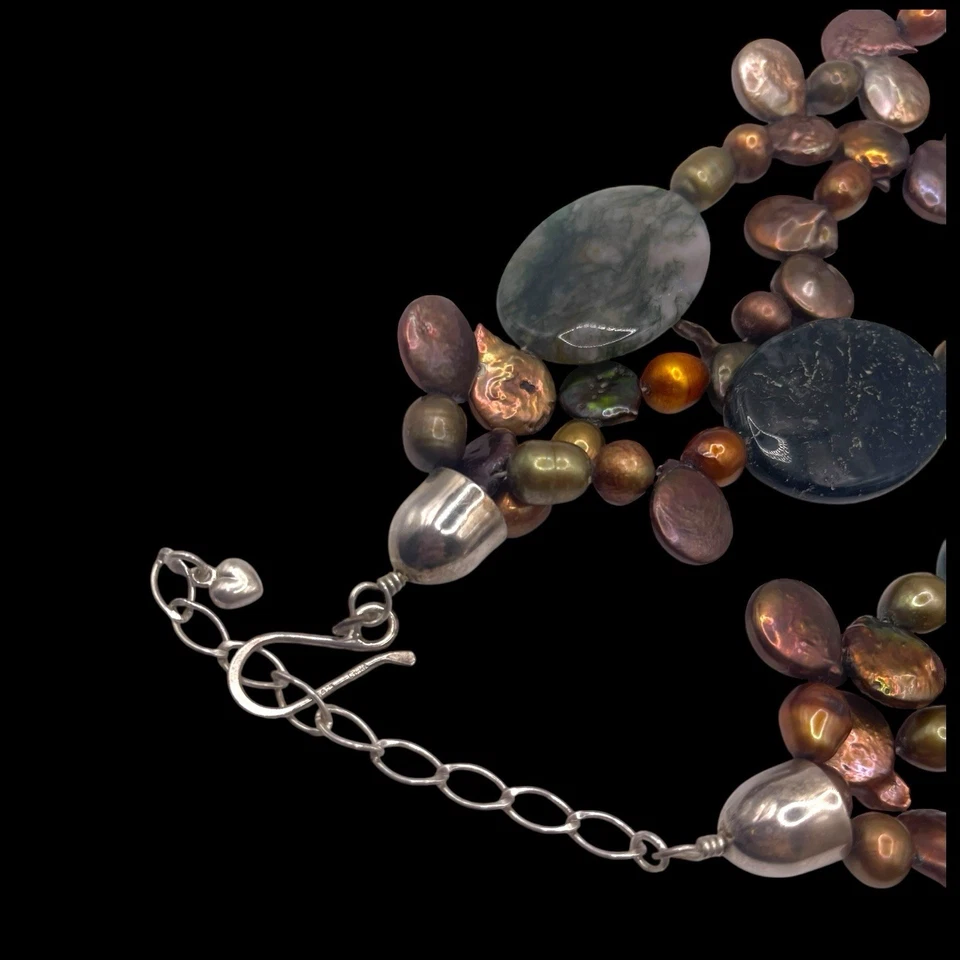 NOVO Colar Jay King DTR 925 Multicolorido Madagascar Pedra de Mica 3 Fios - Imagem 4 de 4