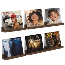 Vinyl Record Shelf Wall Mount, 12 inch Album Record Holder Display Rack, 6 Pa...