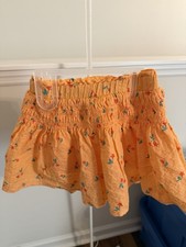 Cat Jack Girls 5T Orange Floral A-Line Smocked Skirt Elastic Waist