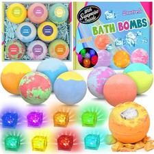 Bath Bombs for Kids with Surprise Toys Inside, 8 Pcs 3.5 Oz Light Up Bath Bom...