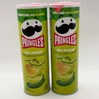 Pringles Dill Pickle Flavored Potato Crisps 2 Cans 5.5 oz USA Import