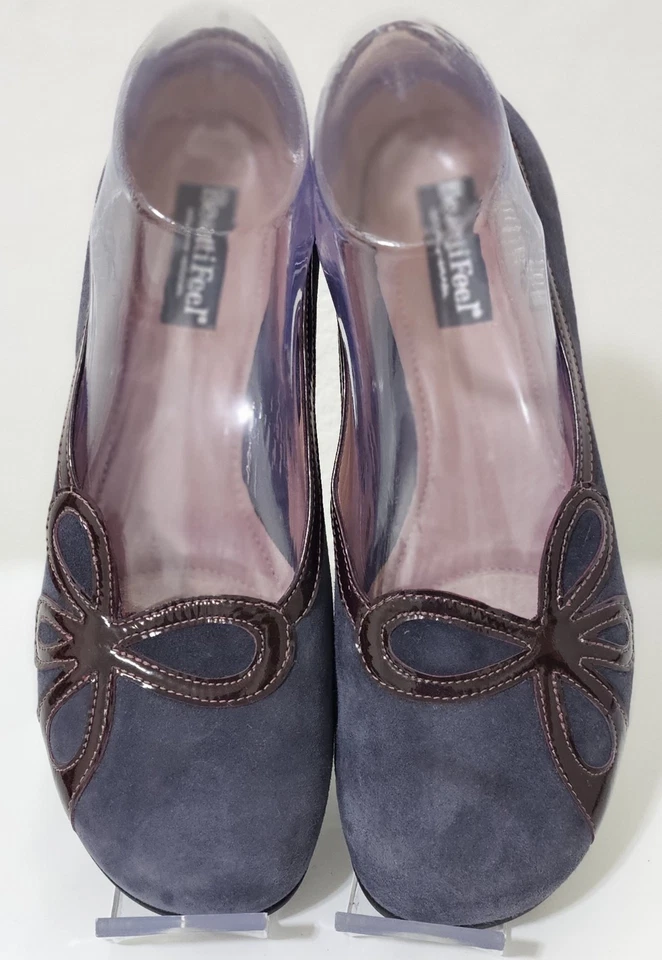 Beautifeel Azul Marino Gamuza Cuero Flor Bomba Talla US 7-7.5 EU 38 Foto 4 de 4