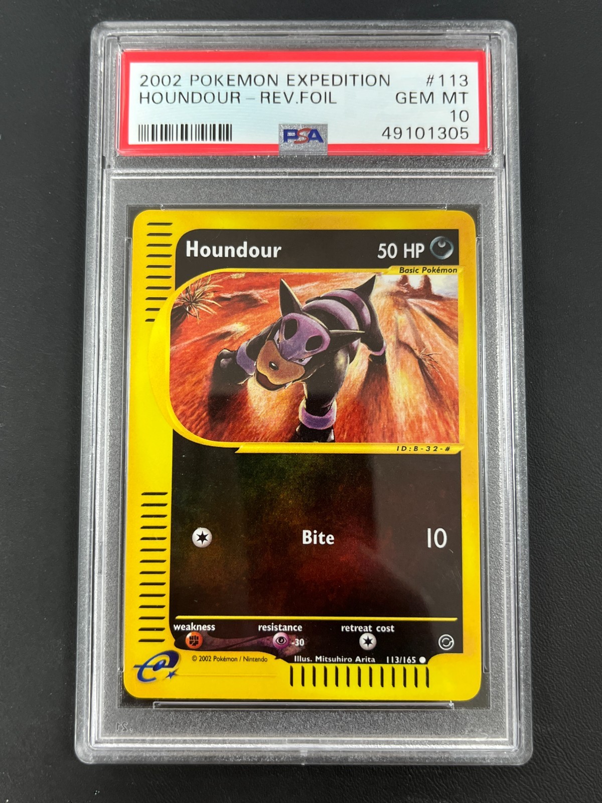 PSA 10 Reverse Holo Houndour #113 Expedition Pokemon 2002 GEM MINT Pop 9