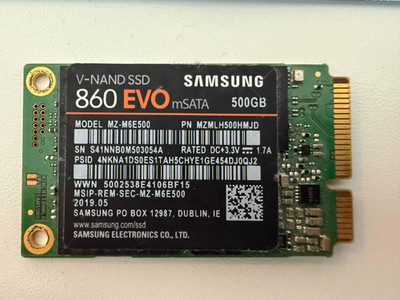 Samsung SSD Solid State Drive 860 EVO 500GB MSATA V-NAND Gebraucht Sehr Gut