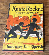 Knute Rockne Young Athlete Vintage 1st EDITION Ex-Library Book with Card