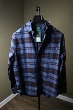 Woolrich Flannel Button Down Shirt Mens Size Large Blue Red New With Tags